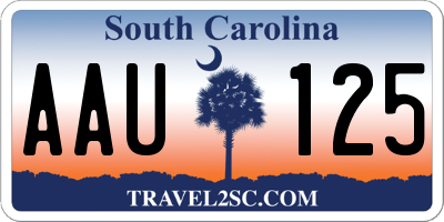 SC license plate AAU125