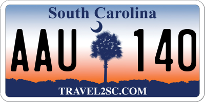 SC license plate AAU140