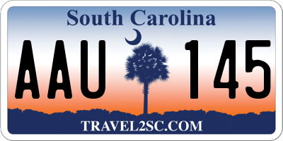 SC license plate AAU145