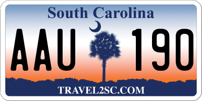 SC license plate AAU190