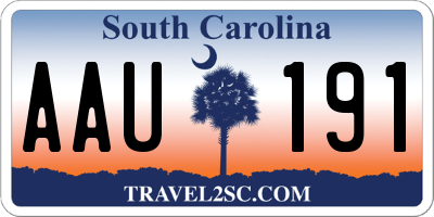 SC license plate AAU191