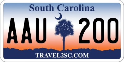 SC license plate AAU200