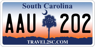 SC license plate AAU202