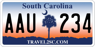 SC license plate AAU234
