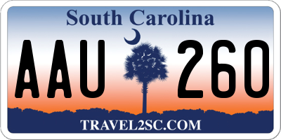 SC license plate AAU260