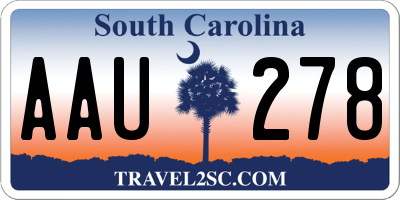 SC license plate AAU278