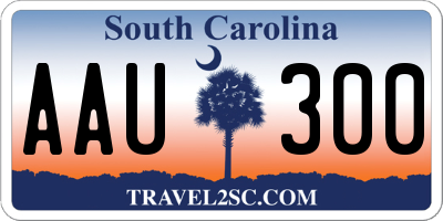 SC license plate AAU300