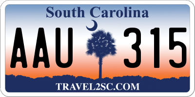 SC license plate AAU315