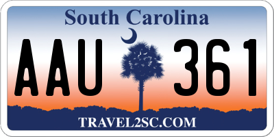 SC license plate AAU361