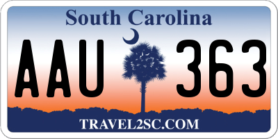 SC license plate AAU363