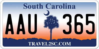 SC license plate AAU365