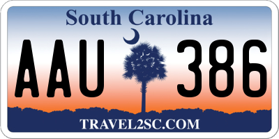 SC license plate AAU386