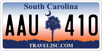 SC license plate AAU410