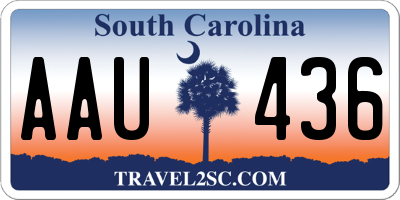 SC license plate AAU436