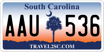 SC license plate AAU536