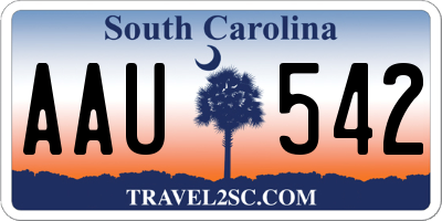 SC license plate AAU542
