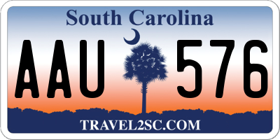 SC license plate AAU576