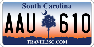 SC license plate AAU610