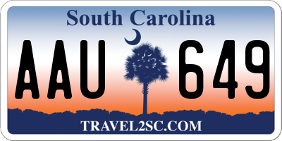 SC license plate AAU649
