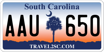 SC license plate AAU650