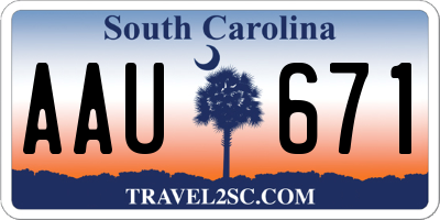 SC license plate AAU671