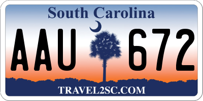 SC license plate AAU672