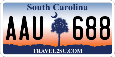SC license plate AAU688