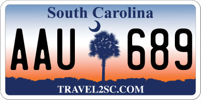 SC license plate AAU689