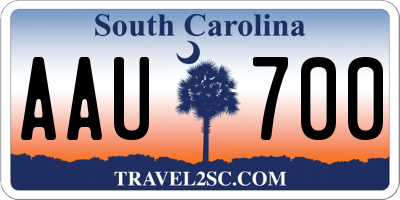 SC license plate AAU700