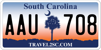 SC license plate AAU708