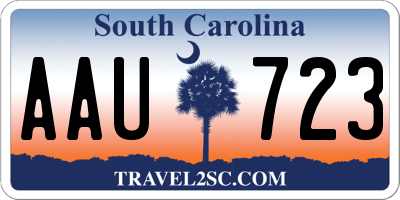 SC license plate AAU723