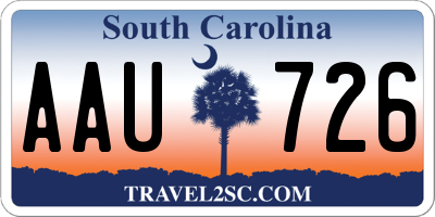 SC license plate AAU726