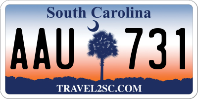 SC license plate AAU731