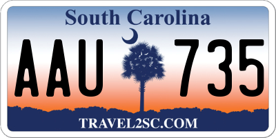 SC license plate AAU735