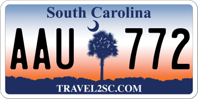SC license plate AAU772