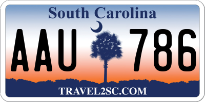 SC license plate AAU786