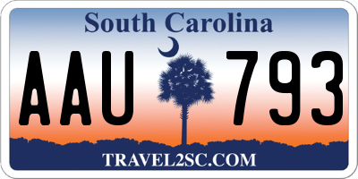 SC license plate AAU793