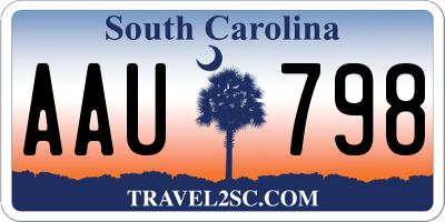 SC license plate AAU798