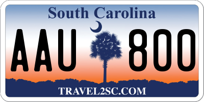 SC license plate AAU800