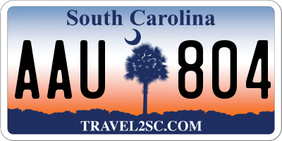 SC license plate AAU804