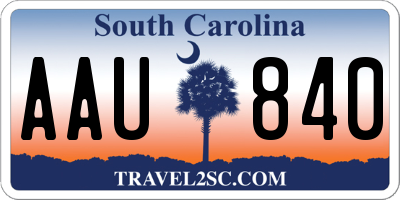 SC license plate AAU840