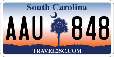 SC license plate AAU848