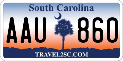 SC license plate AAU860