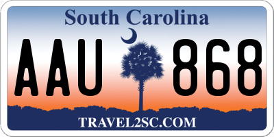 SC license plate AAU868