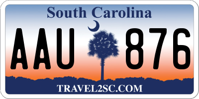 SC license plate AAU876