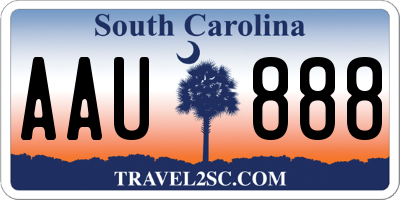 SC license plate AAU888