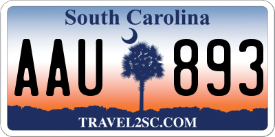 SC license plate AAU893