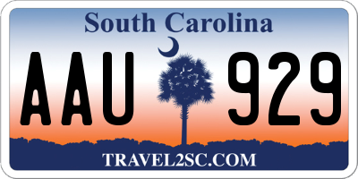 SC license plate AAU929