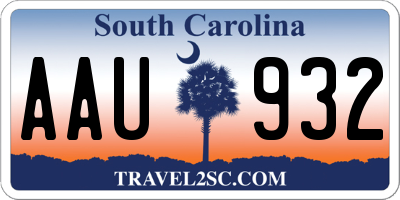 SC license plate AAU932