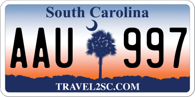 SC license plate AAU997